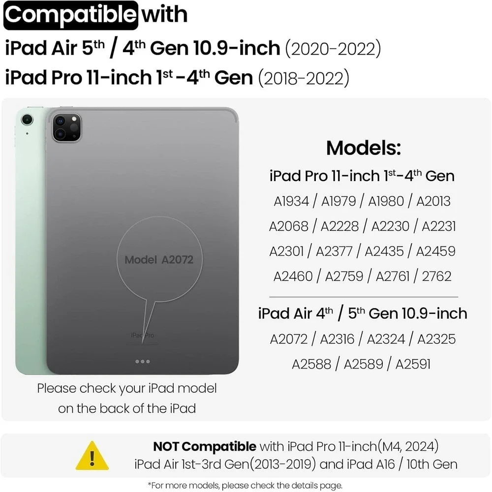 iPad Pro 11 iPad Air 5 4 Case‎ with Keyboard Trackpad Backlit Nillkin Gray